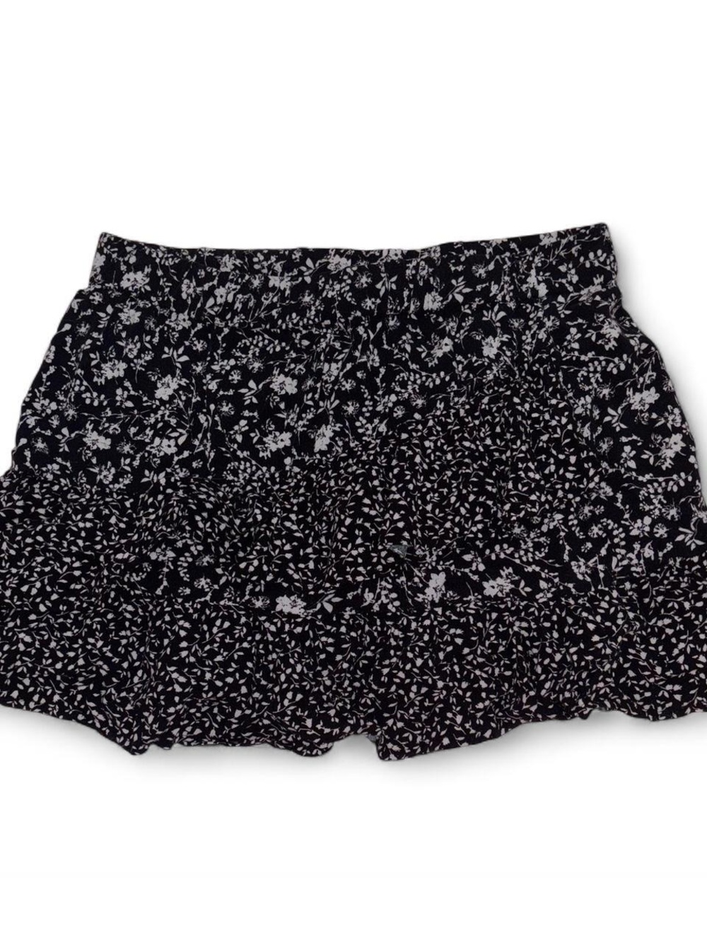 a new day Black and White Floral Tiered Skirt